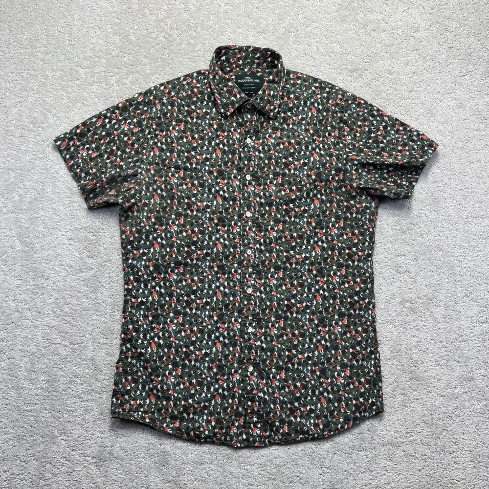 Rodd & Gunn Shirt Sz S Sports Fit Italian Fabric Floral Button Down Short Sleeve